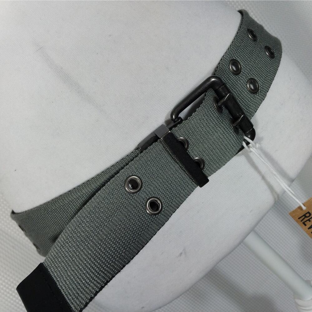 NWT! AEROPOSTALE! BLACK, GRAY REVERSIBLE RIVETED DETAIL MIDNIGHT BUCKLE BELT! M - Picture 11 of 16